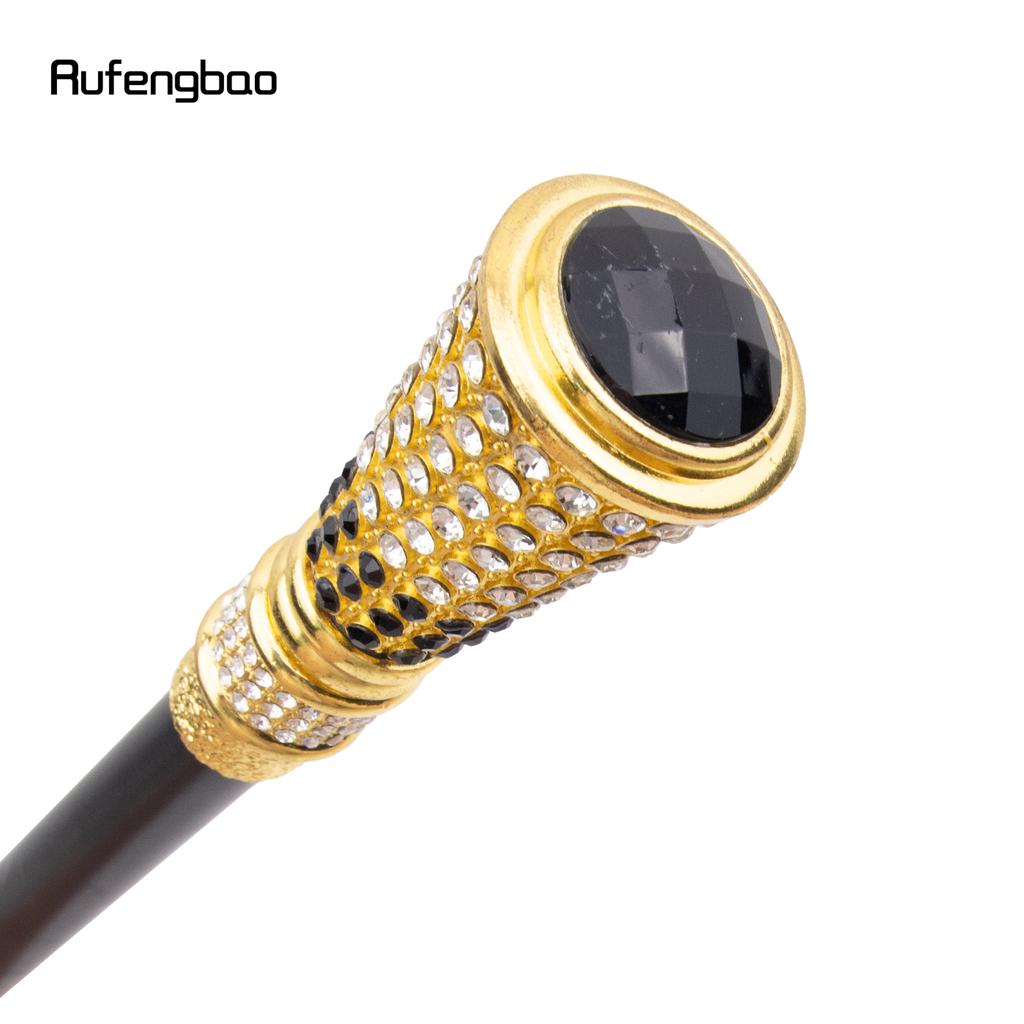 Черная искусственная алмазная золотая трость модная декоративная палка джентльмен элегантная косплей трость набалдашник посох 94 см