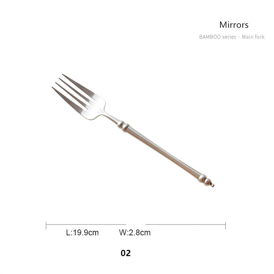 Набор столовых приборов в западном стиле из нержавеющей стали 304 Bamboo Idea Design, японский ретро-стиль, нож для стейка, вилка и ложка, палочки для еды