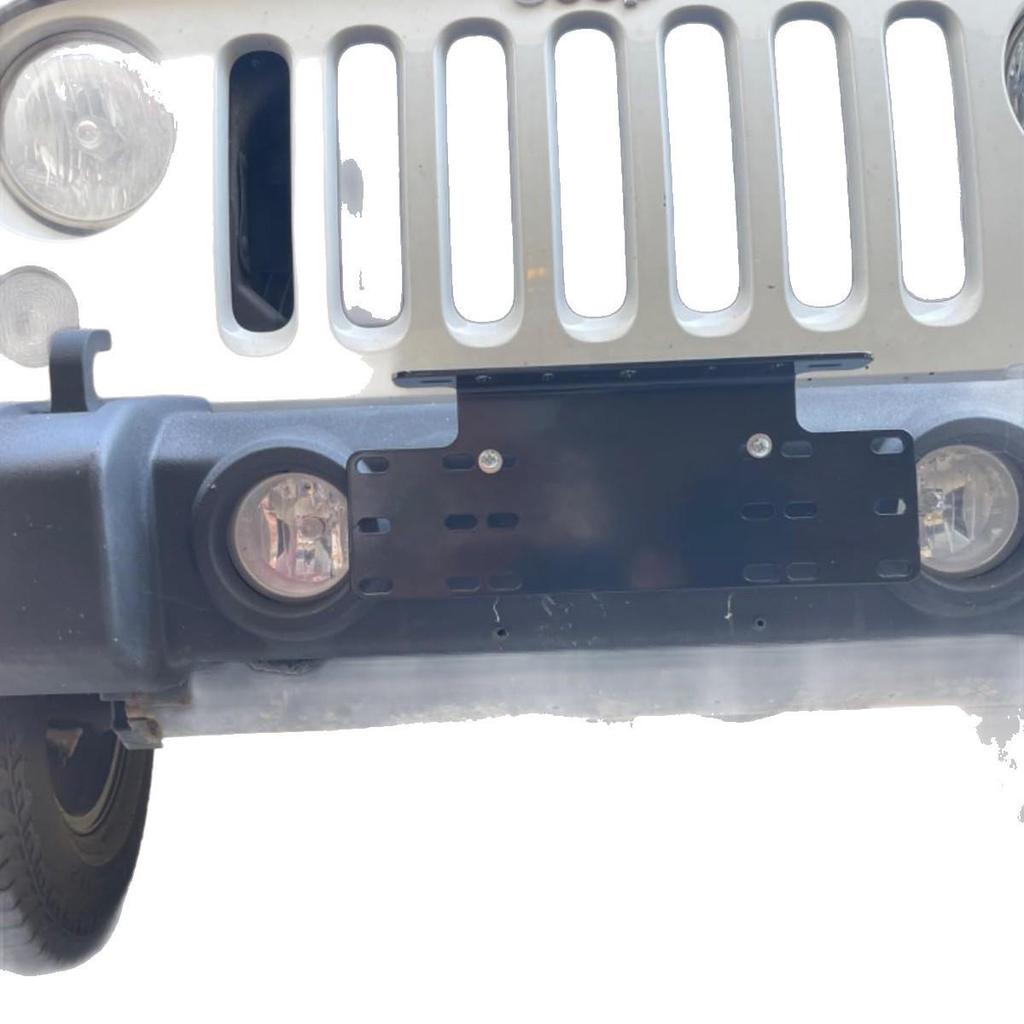 Durable Metal License Plate Mount with Extension & Light Holder for Non-Destructive Installation