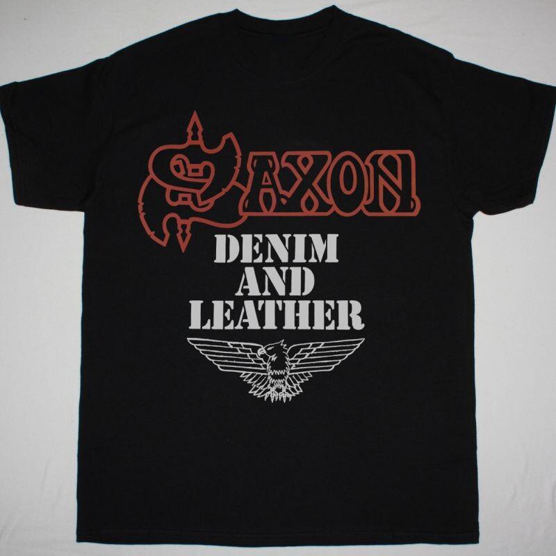 Мужская футболка Saxon Denim and Leather Черная футболка Все размеры S-5XL Унисекс футболка