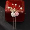 Headwear Bride Ceramics Ancient Style Crystal Accessories Headdress White Girls Hairpin Hairpin