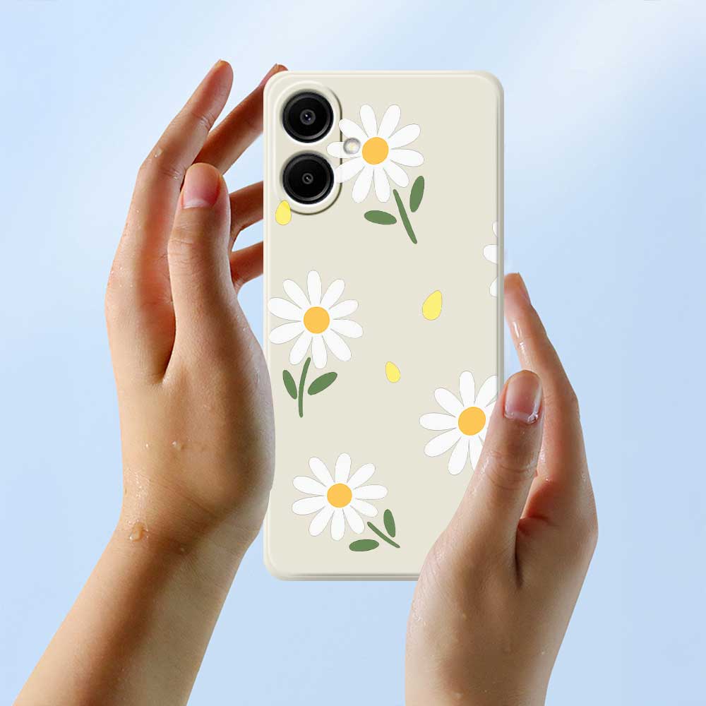 For Samsung Galaxy A07 4G Case Daisy Pattern Printing Straight Edge TPU Phone Back Cover
