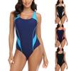 Fashion Women's Solid Color Round Neck Sleeveless Sexy Sports Boxer Swimsuit
