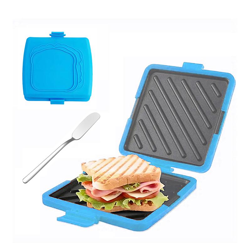 Multifunctional Silicone Baking Pan With Butter Knife Quick Heating Microwave Oven Toaster Sandwich Plate For Kitchen 1Pc