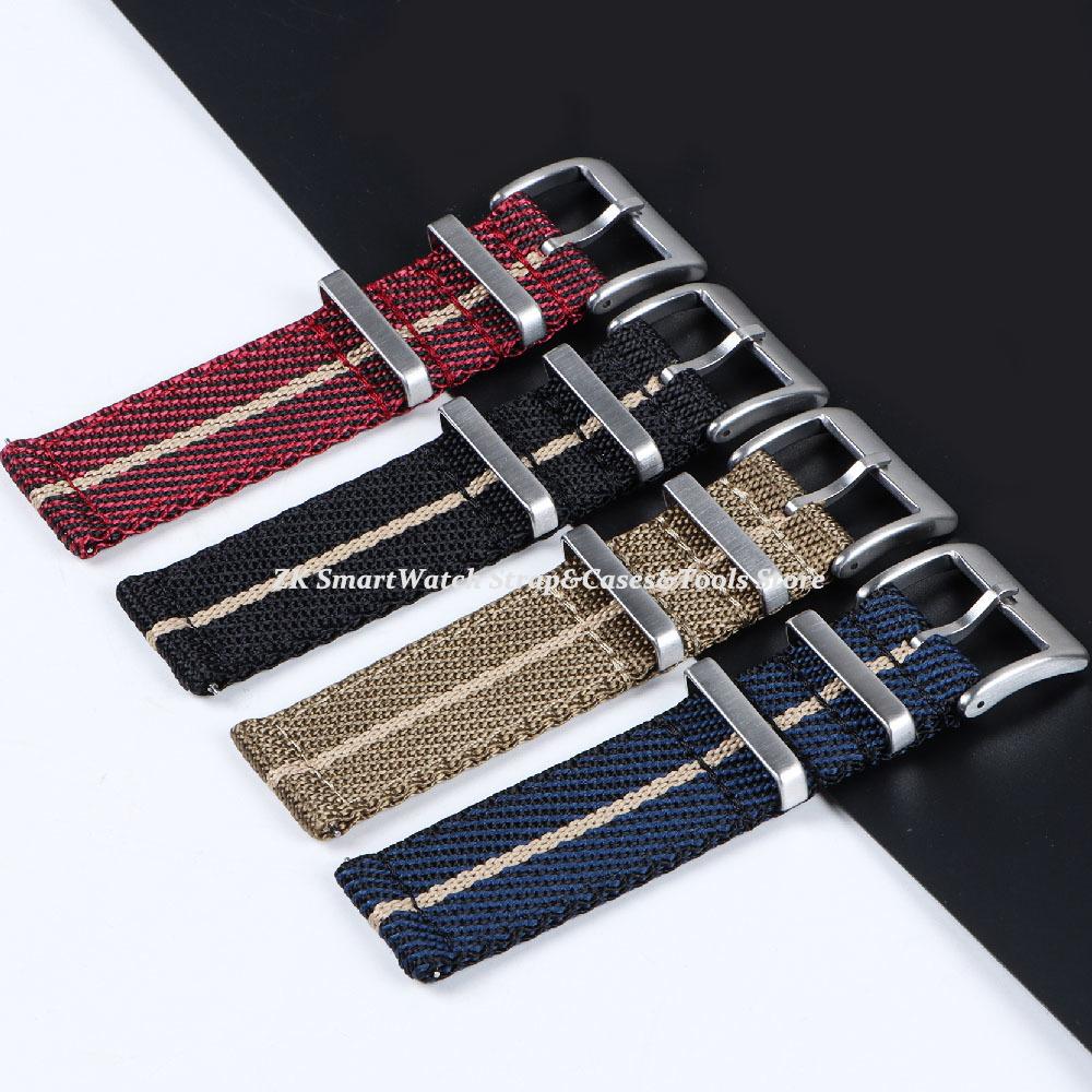 Нейлоновый ремешок для часов 20 мм 22 мм для военных видов спорта, быстросъемный ремешок для часов, армейский плетеный холщовый тканевый сменный ремешок, браслет