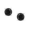 Black Round CZ Stud Sterling "4CT Earrings, Unisex, .925 Silver"