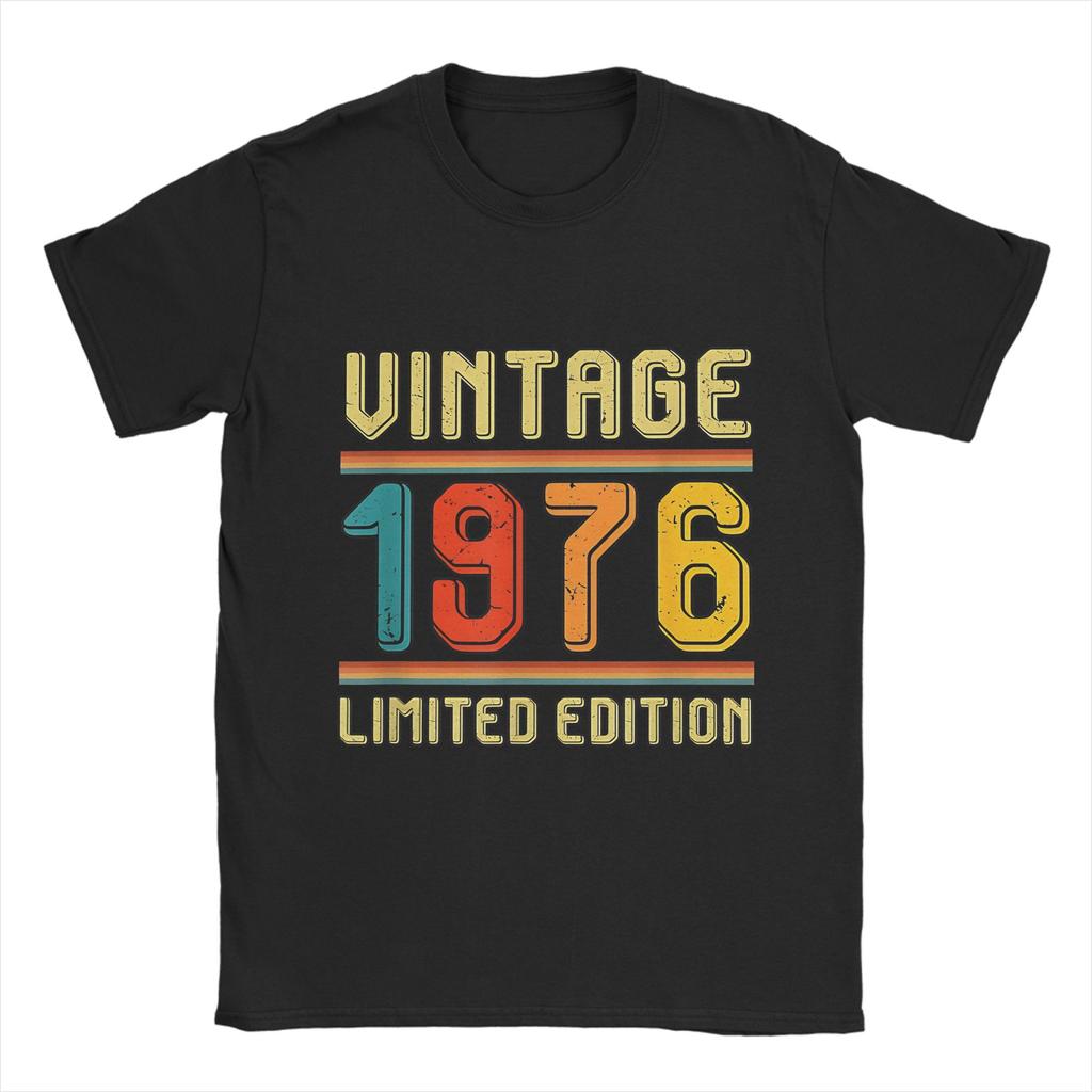 Мужские винтажные футболки 1976 года, ограниченная серия, 100% хлопок, новинка, с коротким рукавом, с круглым вырезом, идея подарка, футболки - Мужские S...