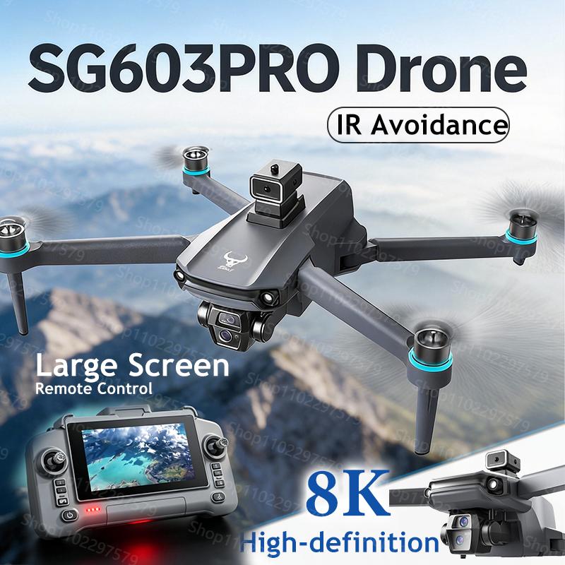 New SG603 Pro Drone GPS 8K HD Camera Aerial EIS Anti-Shaking 5G WIFI Folding Drones Brushless 360° Laser Intelligent Obstacle Avoidance Touchscreen RC
