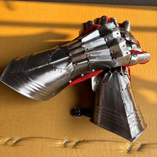 40.64 Cm Medieval Late Gothic Gloves Steel Gauntlets Armor Knight Finger SCA LARP Gloves Gift