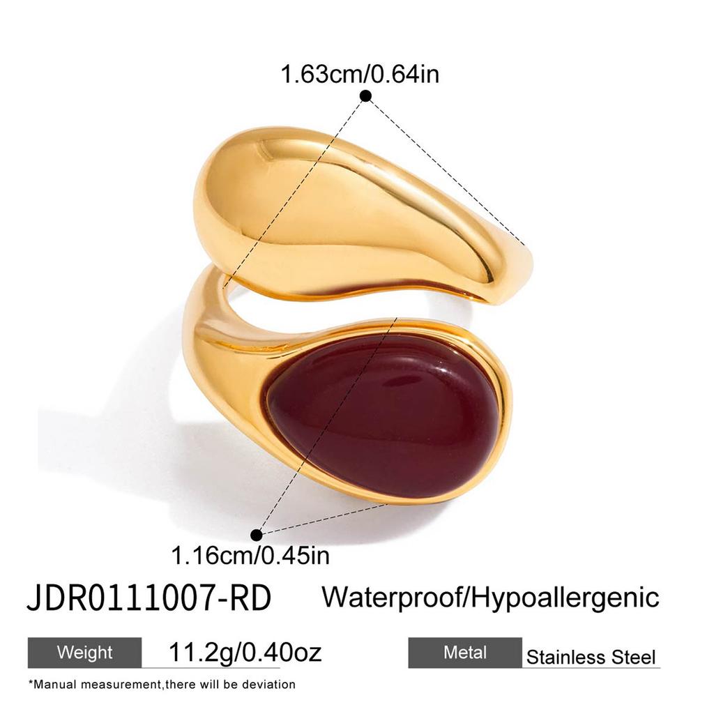 Дизайнерское 18-каратное золото, асимметричное модное открытое кольцо с жемчужиной в форме капли воды