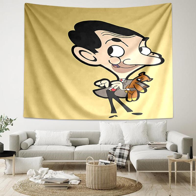 1pc Mr. Bean Tapestry, Living Room, Bedroom, Office, Party Decor, Ideal Festive Gift