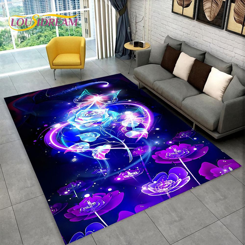 3D Nordic Luxury Flower Floral Area Rug Large, ковер для дома, гостиной, спальни, дивана, коврика для двери, декора, детские нескользящие коврики
