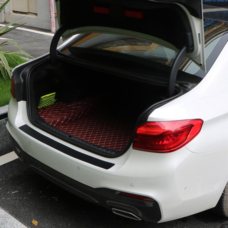 90cm Car Rear Trunk Bumper Carbon Fiber Sticker Decals Universal Auto Anti-Scratch Anti-Collision Protection Strips Stickers 1Pc