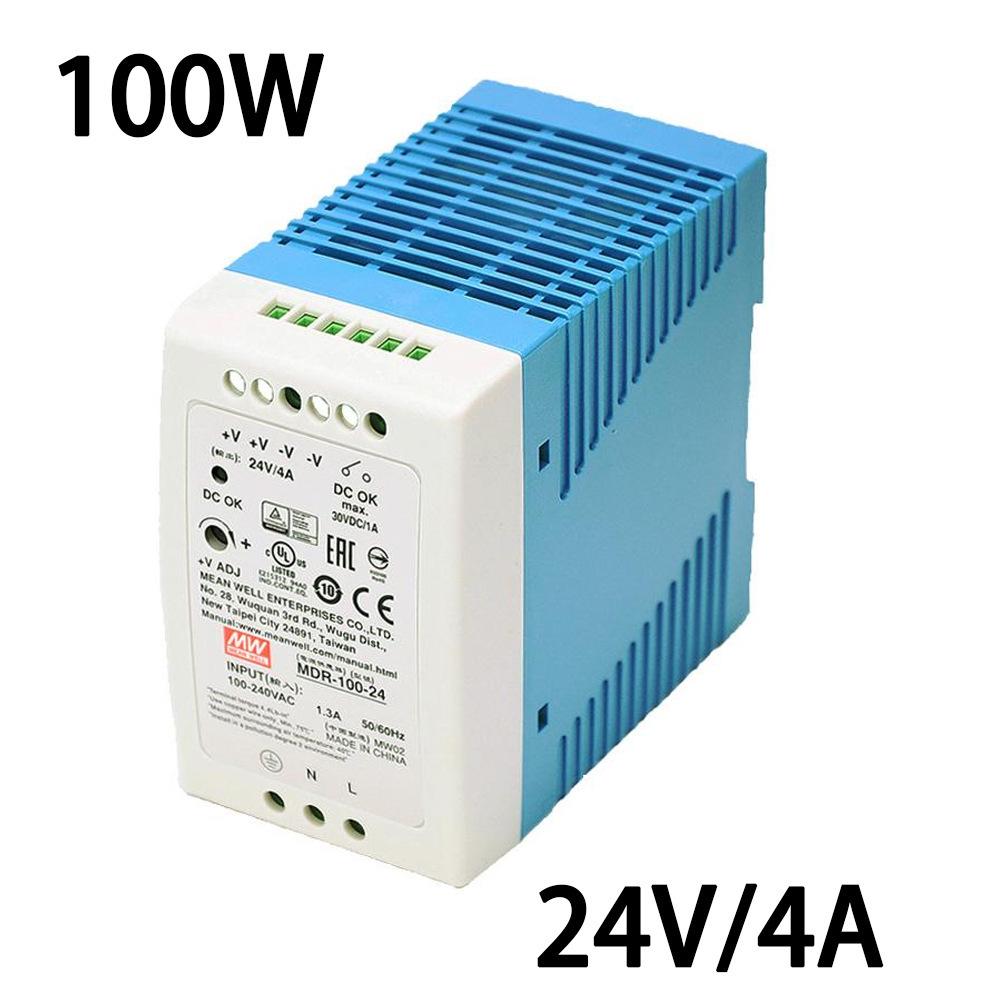 Mean Well MDR-100 DIN Rail 12/24/48V 100W Compact Power Supply, Plastic Case