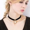 Party Imitation Pearls Velvet Jewelry Short Vintage Love Heart Heart Necklace Pendant Choker Chain