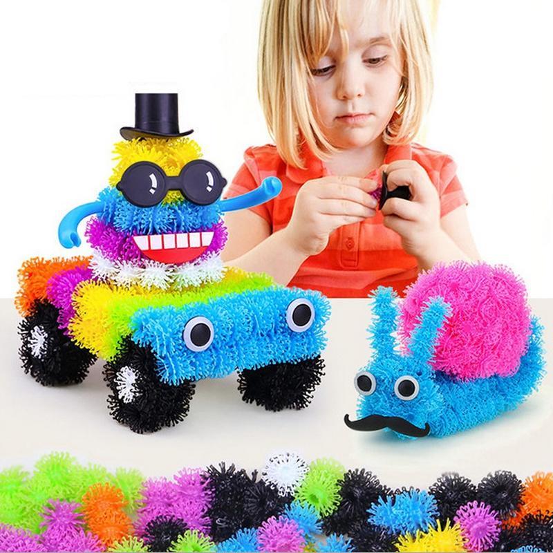 Детский красочный пластиковый образовательный конструктор в виде шарикоков - репейников 400штук