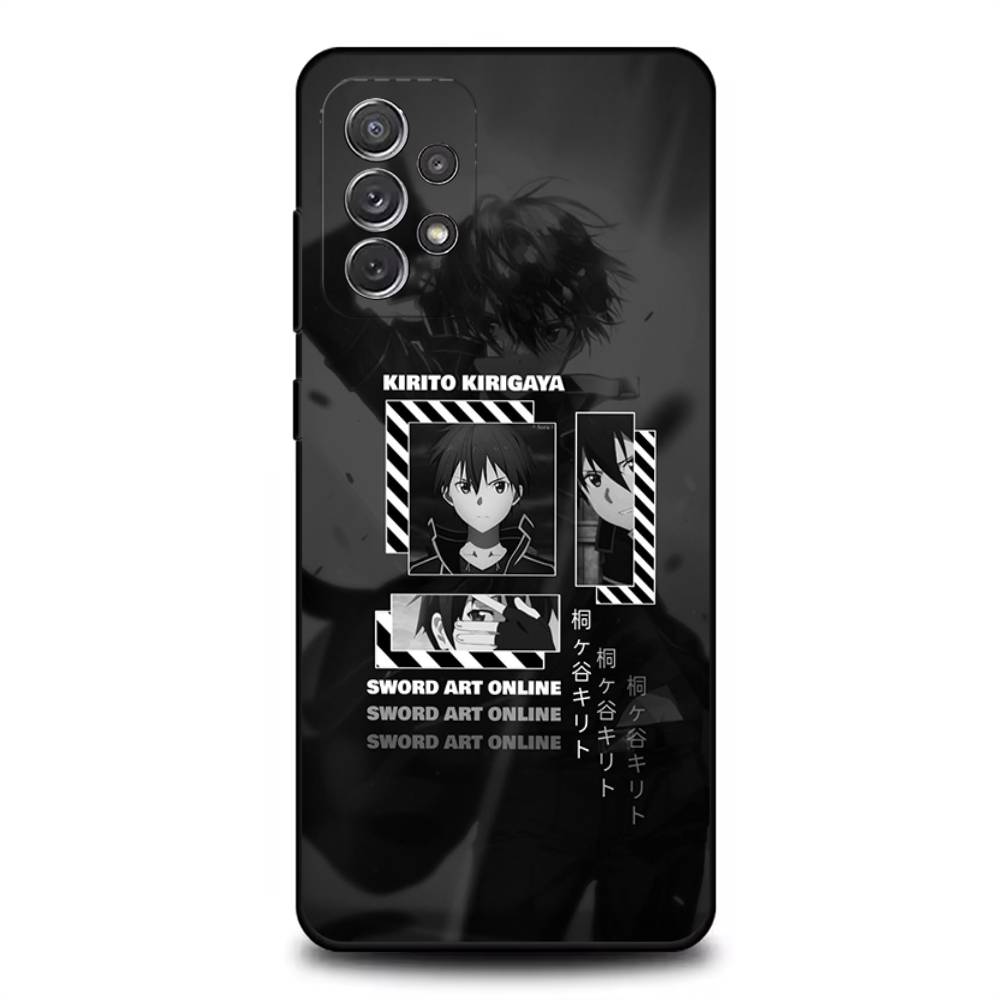 Чехол для телефона Sword Art Online SAO Кирито для Samsung S25, S24, S21, S22, S23, S30, Ultra, S20, Plus, Fe, Lite, Note, 10, 9, 5G Черный