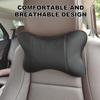 2 Pack Car Neck Pillow PU Leather Automotive Headrest Pillow for Car Support Neck Pain Relief Universal Car Pillow (Black)