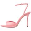 Open Toe Elegant Satin High Heels One Strap Sandals 10.5cm Women Sandals Pink 3334610604