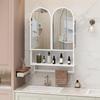 Armoire De Toilette - MUVOE - 60 Cm - Métal Blanc - 2 Portes - Étagères Réglables
