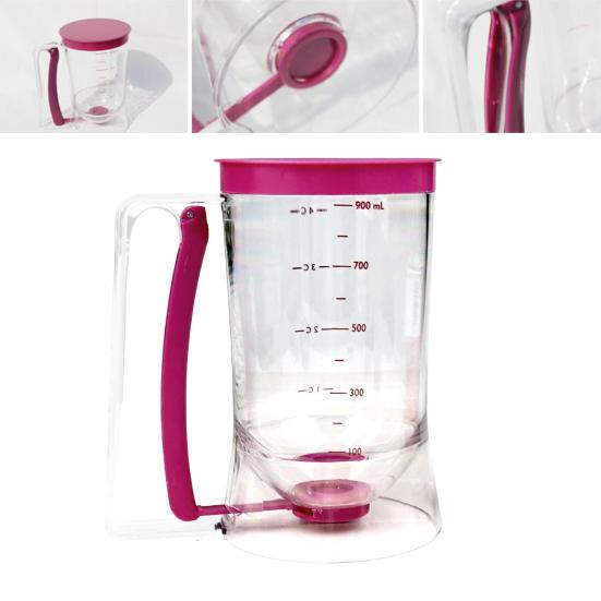 Диспенсер для теста для блинов Не содержит бисфенол А Герметичная конструкция Легко чистить Точные линии измерения Эргономичная ручка Кухонная утварь