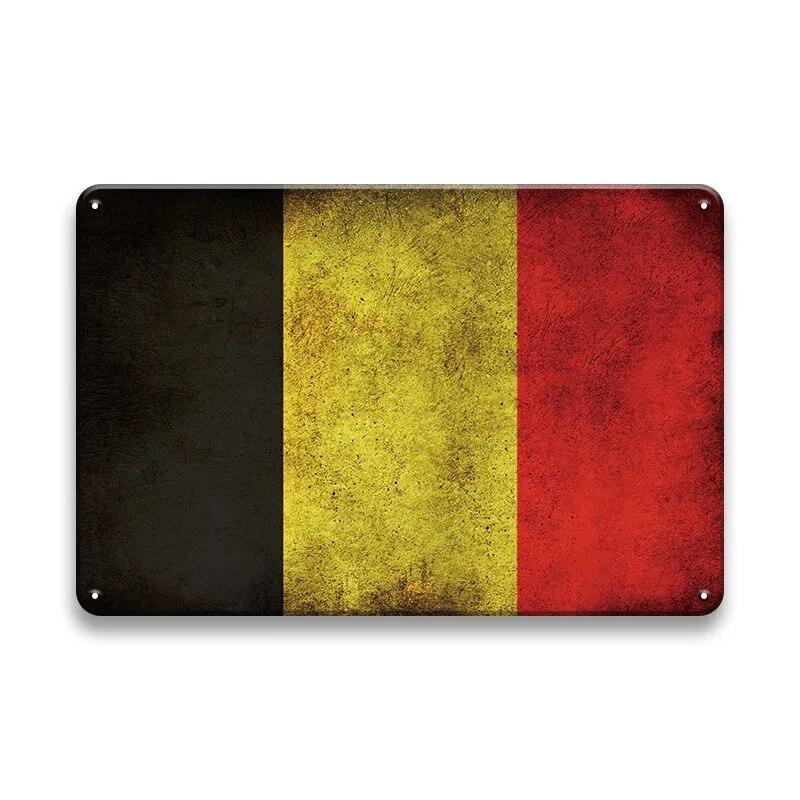 Metal Sign National Flag France Turkey Canada America Wall Decor Tin Sign Country Flag Home Decor Crafts Plaques Metal Poster