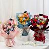 Plush Rose Flower Bouquet Colorful Bear Toy Fashion Graduation Flower  Graduation