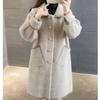 New High Quality Autumn Winter Coat Female New Korean Knitted Cardigan Loose Medium Long Wool Sweater