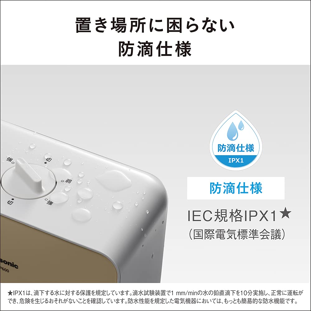 Panasonic Керамический тепловентилятор Pokkalet Брызгозащищенный туалет для туалетной комнаты Белый DS-FP600-W