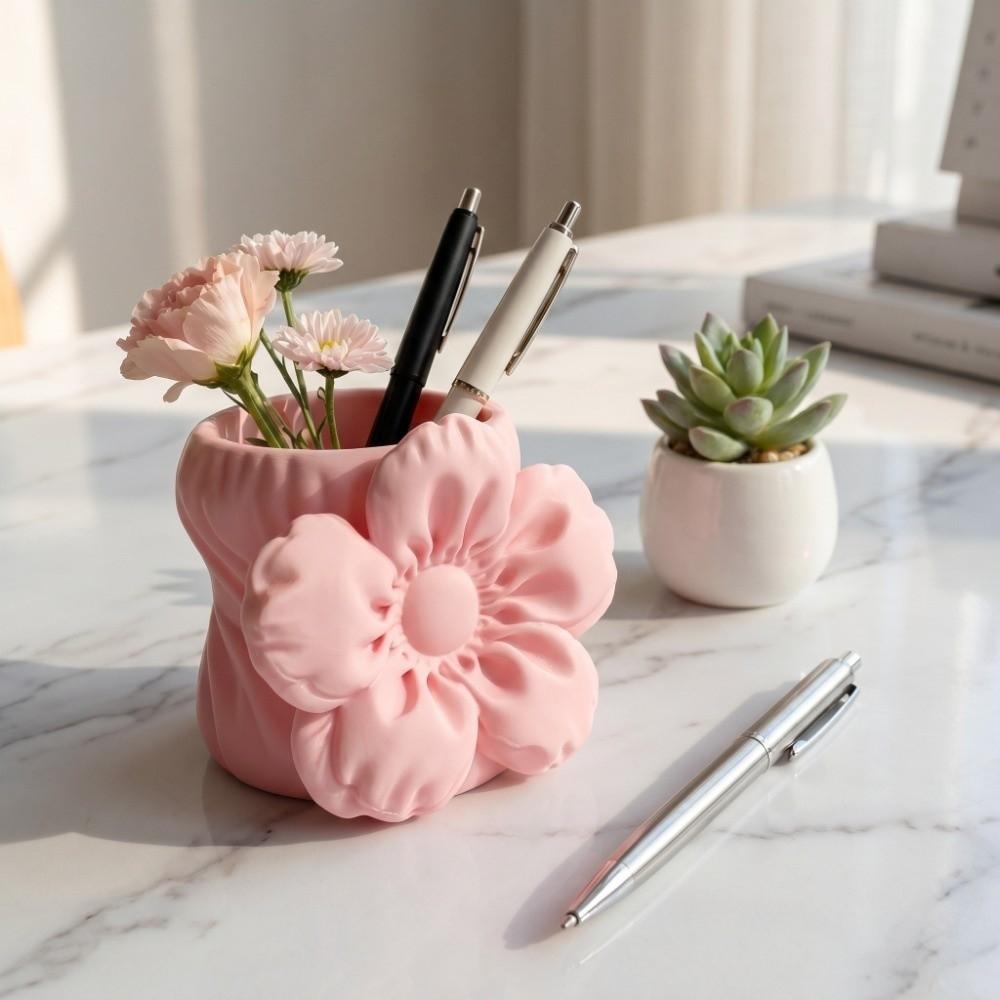 Makeup Brush Bin 3D Printed Pen Stand Simulation Floral Model Home Table Settings