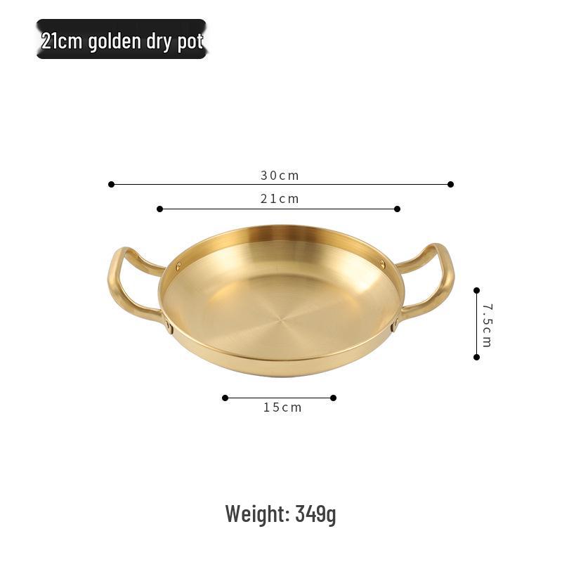 Korean Stainless Steel Double-Ear Hot Pot for Seafood and Rice