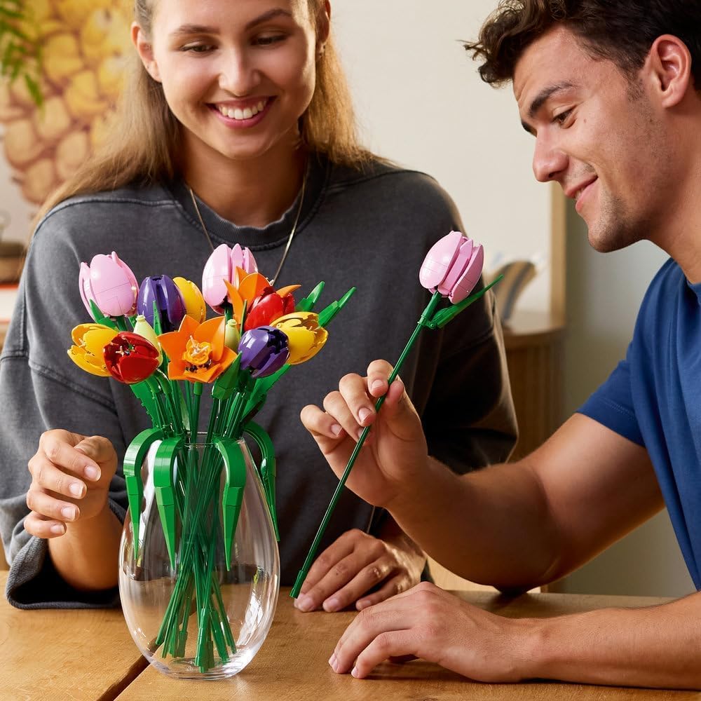 LEGO Botanical Tulip Bouquet Toy Decorative Flowers for Home Interior Gift for Men and Women 11501