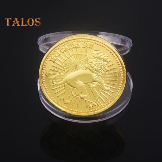 Позолоченная монета, реквизит для фильмов, диаметр 1,6 дюйма, двухсторонняя металлическая монета, коллекционная сувенирная монета с защитной коробкой, подарок для поклонников фильмов
