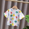 Летняя одежда для девочек Детская одежда Новая летняя футболка с короткими рукавами для мальчиков с рисунком Топ для малышей Детская рубашка с короткими рукавами