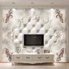 Large Mural European Style Soft Pack Marble TV Background Wall Painting 3D Relief Wallpaper Living Room Photo Wall Paper