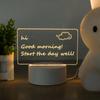 3D светодиодный ночник Акриловая доска для записей - Стираемая светящаяся настольная лампа
