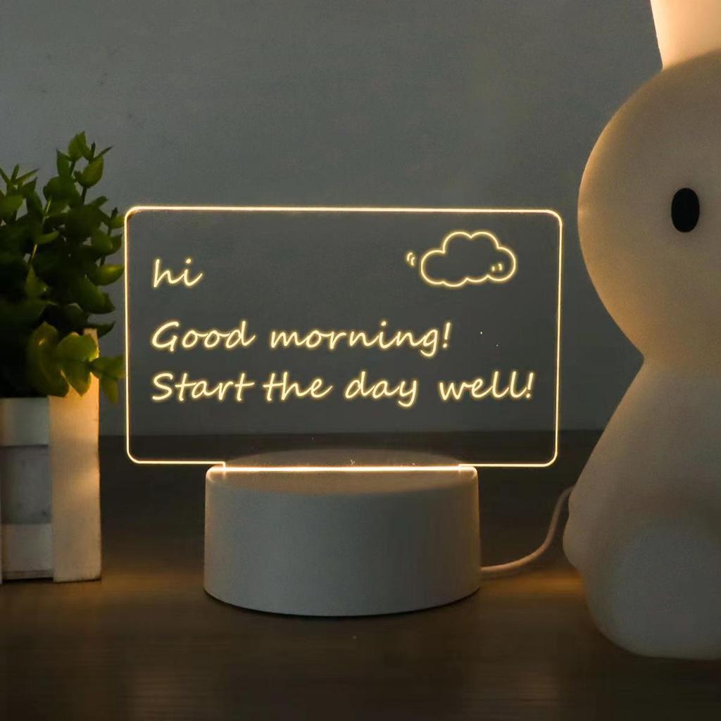 3D светодиодный ночник Акриловая доска для записей - Стираемая светящаяся настольная лампа