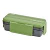 Pearl Metal Men's 2-Tier Bento Box with 4-Point Lock, Khaki Green, Made in Japan, Home Label D-438