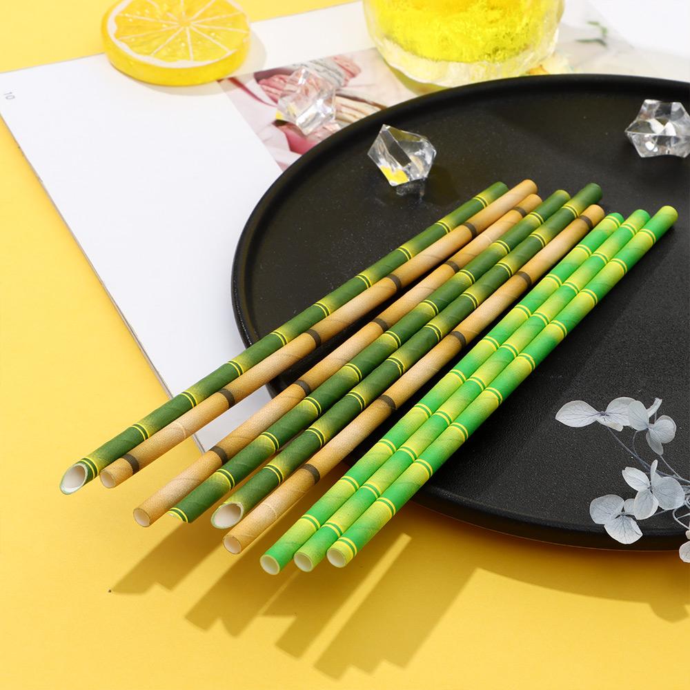 25pcs Reusable Wedding Cocktail Drink Drinking Tubes Paper Tubes Party Supplies Bamboo Straws
