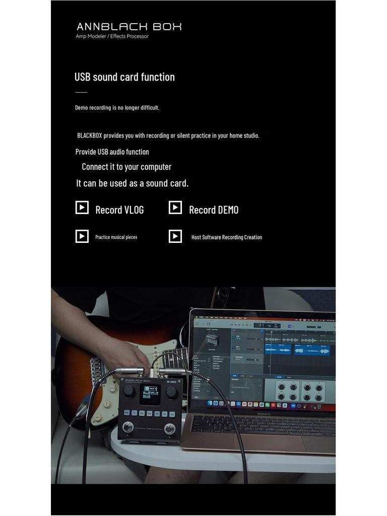 M-VAVE Black Box Мультиэффект-процессор и симулятор усилителя для электрогитары и бас-гитары