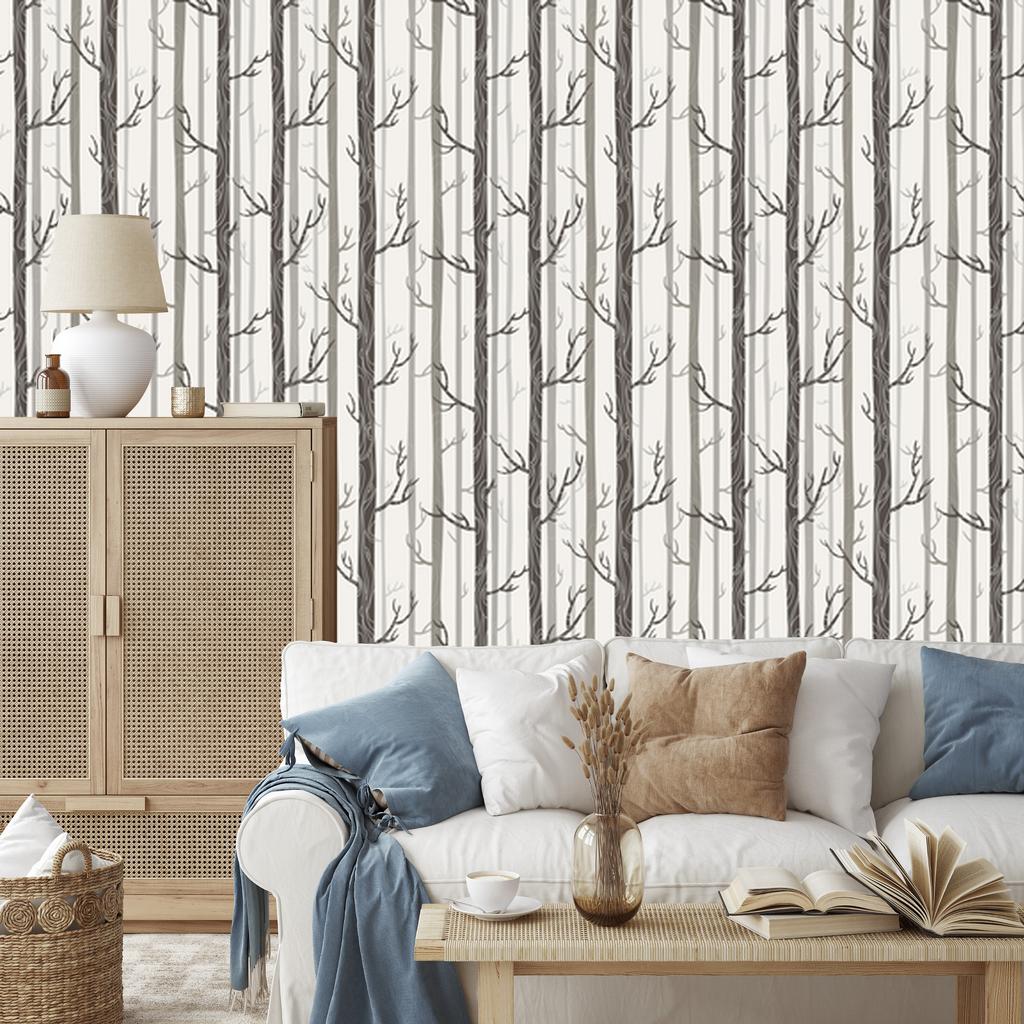 Pastel Trees Wallpaper for Living Room and Bedroom 50x1000