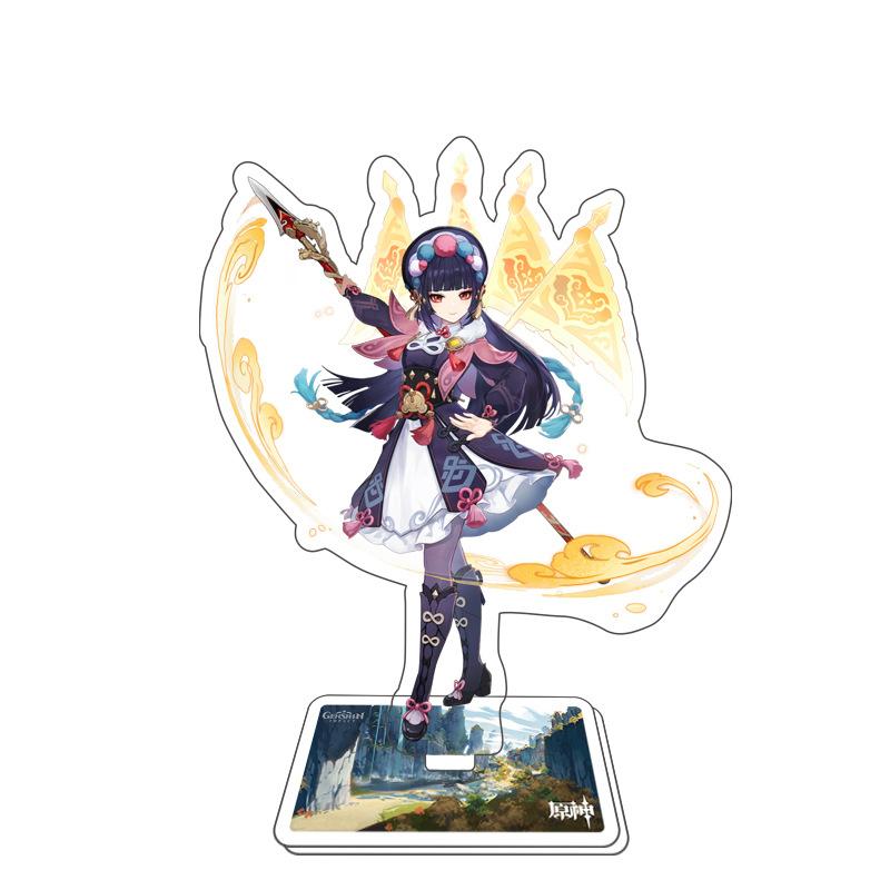Игра Genshin Impact Стенд для фигурки Модель Игрушка 15 см Кэцин Шэнь Хэ Аратаки Итто Акриловая пластина с фигуркой Настольное украшение Подарок