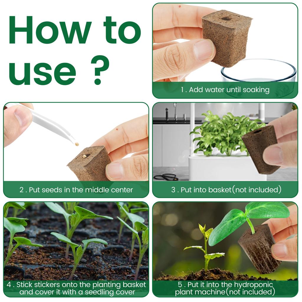 50Pcs Seed Grow Sponges Water Absorbent Hydroponic Pods Kit Replacement Root Garden Plant Plant Nutrients Growing System