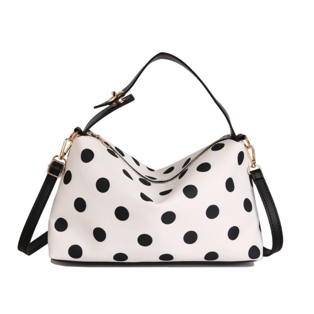 Polyester Lining Polka Dot Crossbody Bag PU Tote Bag French Style Handbag Casual