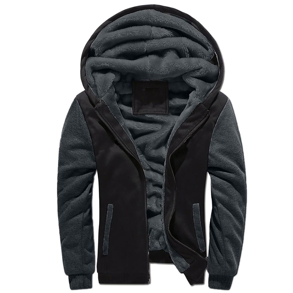 Мужская осенне-зимняя новая модная свободная повседневная плюшевая куртка контрастного цвета