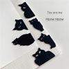 6pcs/set Black Cat Creative Bookmark For Books Cute Cartoon Magnetic Book Page Marker Unique Reading Gifts Literary Style Folding Bookmark Clip