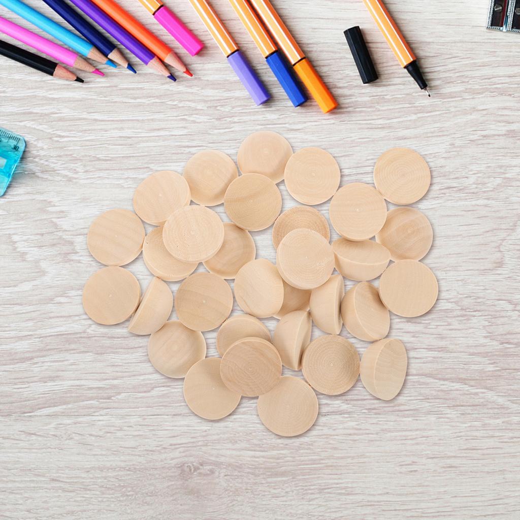 30 шт. Половинки деревянных шаров Необработанные Мини-полусферы DIY Поделки Художественные принадлежности Гладкие Цельные Половинки Шаров для поделок