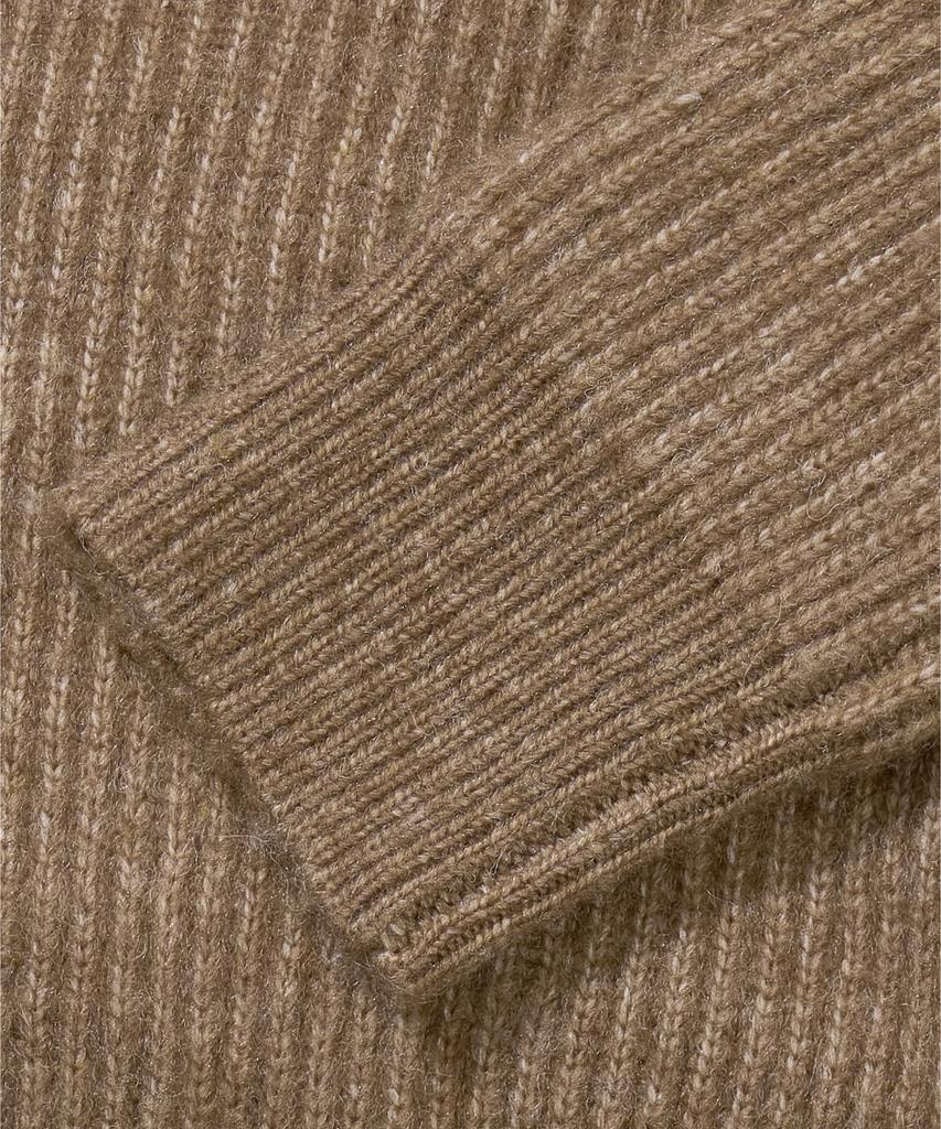 AGOD Hairy Ribbed Knit Cardigan [Camel]