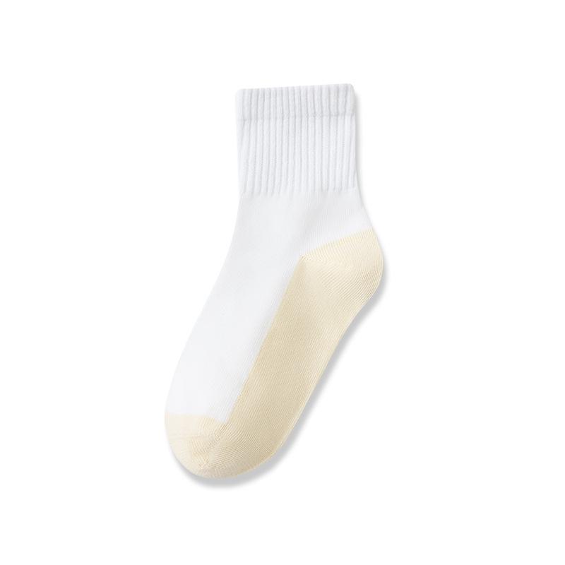 Носки средней длины из антибактериального хлопка для студентов и детей — антипиллинговые, без косточек, дезодорирующие, однотонные, спортивный дизайн