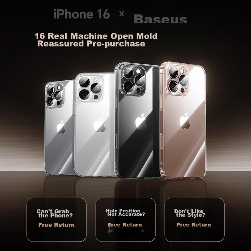 Baseus Stand Case With Built-In Standfor IPhone 16 Plus, 16 Plus Magnetic Stand, Transparent Shockproof MagSafe Magnetic Charging Compatible